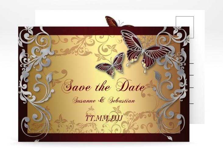 Save the Date-Postkarte Toulouse A6 Postkarte silber