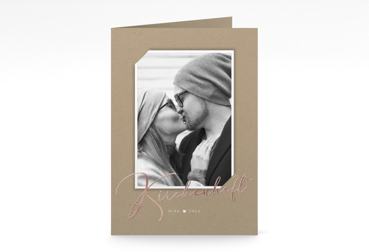 Kirchenheft Hochzeit Crafty A5 Klappkarte hoch rosegold