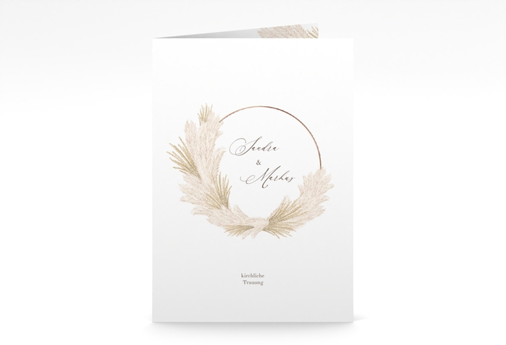Kirchenheft Hochzeit Pumila A5 Klappkarte hoch rosegold
