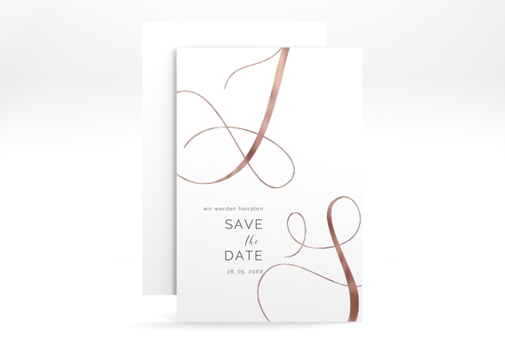 Save the Date-Karte Eheschließung A6 Karte hoch rosegold