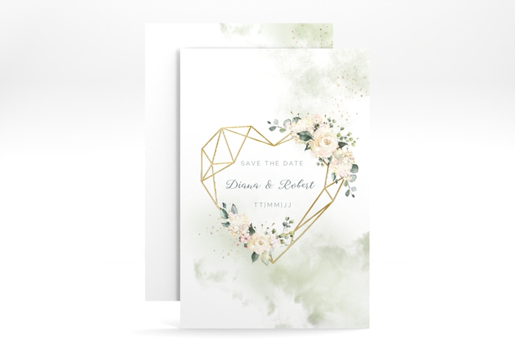 Save the Date-Karte Adore A6 Karte hoch gold