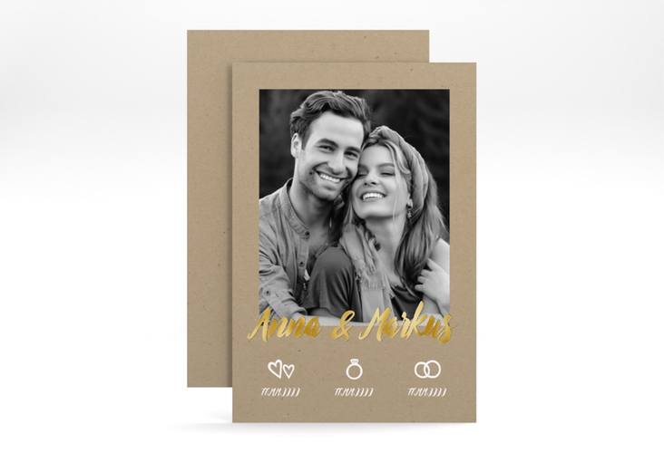 Save the Date-Karte Icons A6 Karte hoch gold