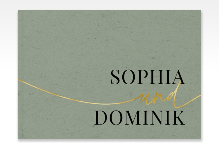 Gästebuch A4 quer Easy A4 quer, Hardcover gold im modernen minimalistischen Design