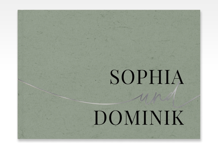 Gästebuch A4 quer Easy A4 quer, Hardcover silber im modernen minimalistischen Design