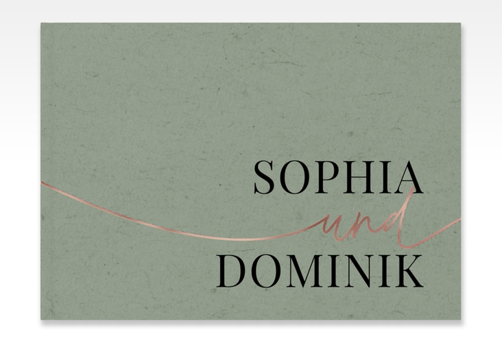 Gästebuch A4 quer Easy A4 quer, Hardcover rosegold im modernen minimalistischen Design