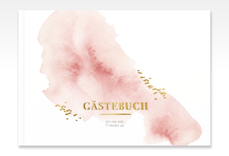 Gästebuch A4 quer Pastell A4 quer, Hardcover gold