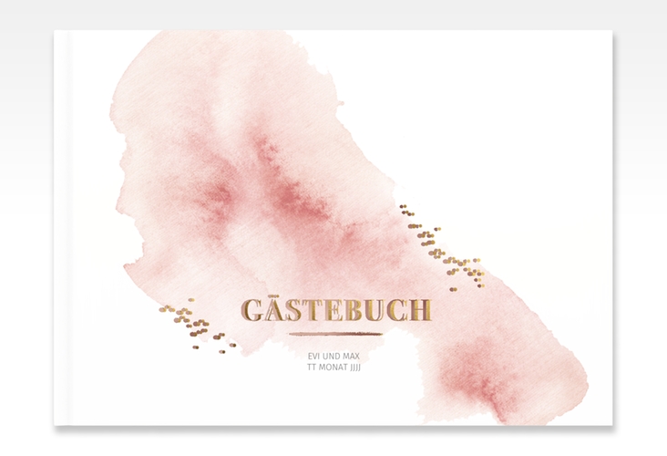 Gästebuch A4 quer Pastell A4 quer, Hardcover rosegold