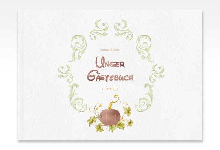 Gästebuch A4 quer Märchenhaft A4 quer, Hardcover rosegold