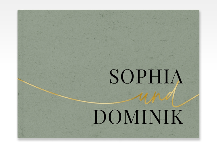 Gästebuch A4 quer Easy A4 quer, Hardcover gold im modernen minimalistischen Design