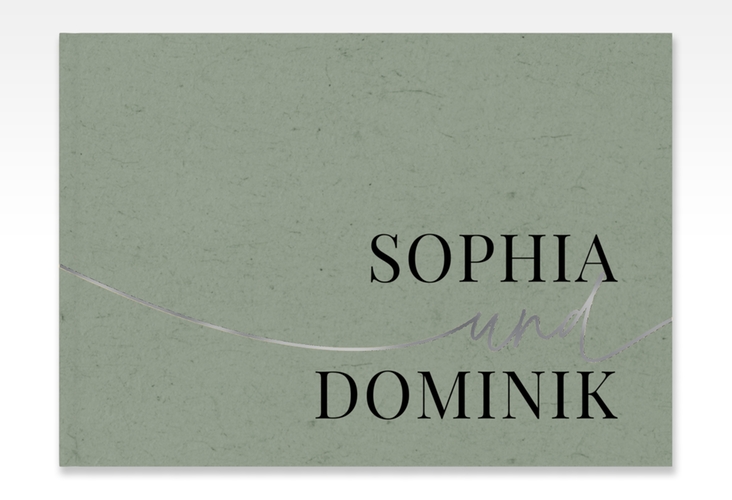 Gästebuch A4 quer Easy A4 quer, Hardcover silber im modernen minimalistischen Design