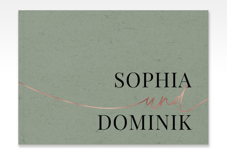 Gästebuch A4 quer Easy A4 quer, Hardcover rosegold im modernen minimalistischen Design