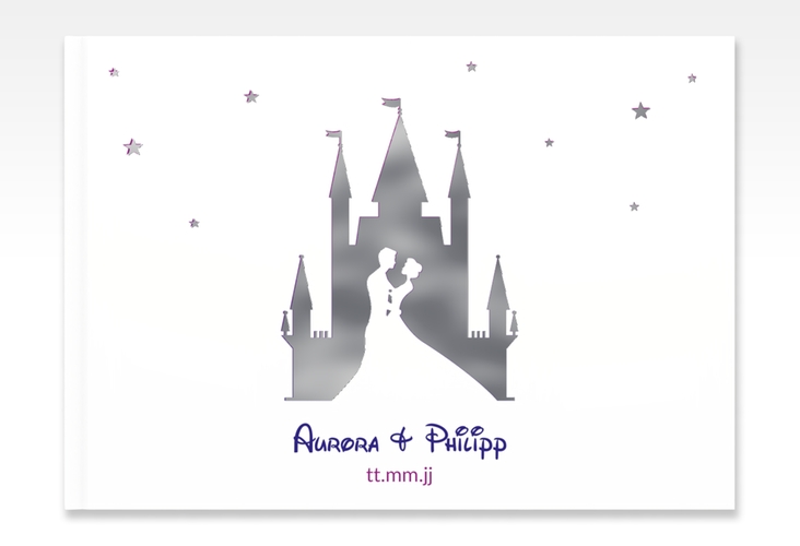 Gästebuch A4 quer Castle A4 quer, Hardcover silber