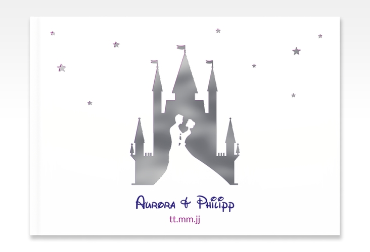 Gästebuch A4 quer Castle A4 quer, Hardcover silber