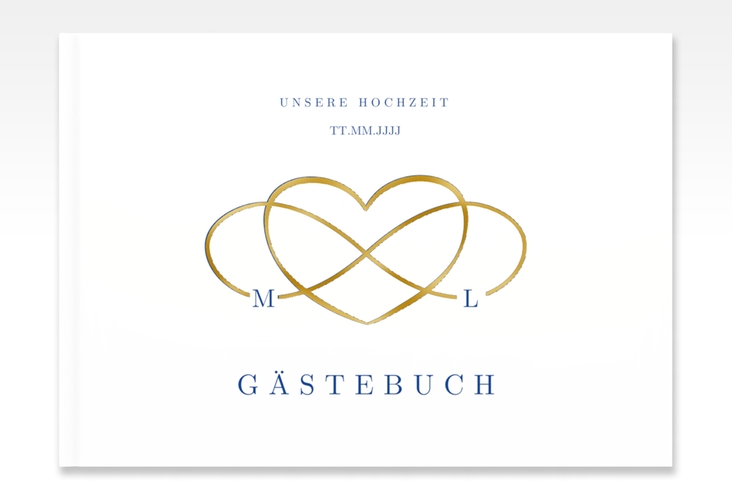 Gästebuch A4 quer Infinity A4 quer, Hardcover gold
