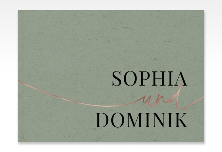 Gästebuch A4 quer Easy A4 quer, Hardcover rosegold im modernen minimalistischen Design