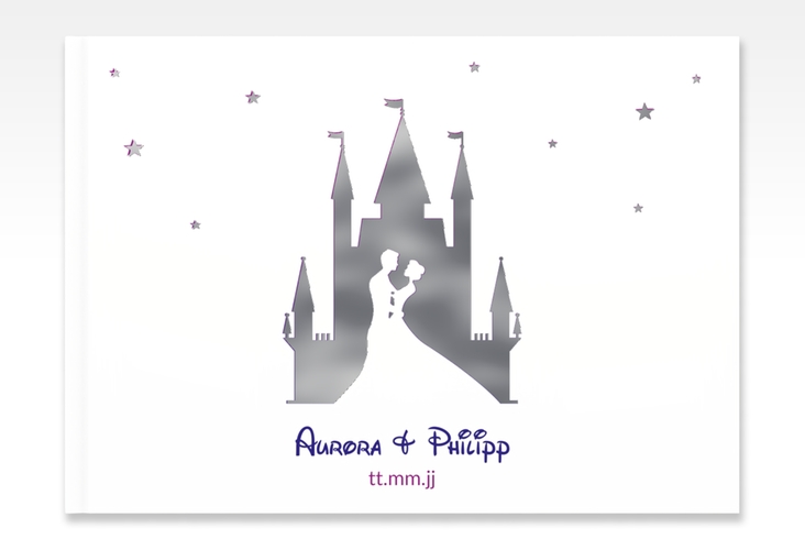 Gästebuch A4 quer Castle A4 quer, Hardcover silber