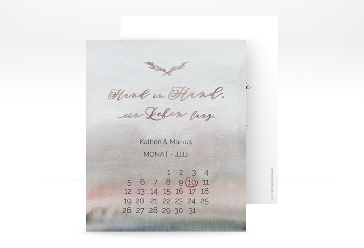 Save the Date-Kalenderblatt Divine Kalenderblatt-Karte rosegold