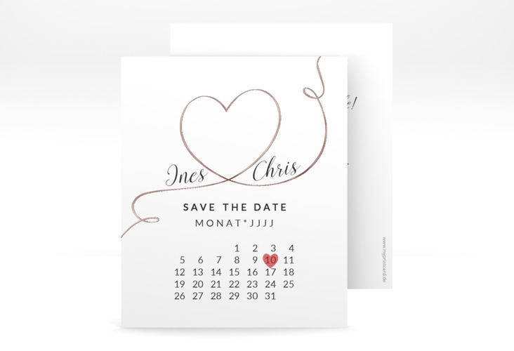 Save the Date-Kalenderblatt Dolce Kalenderblatt-Karte rosegold