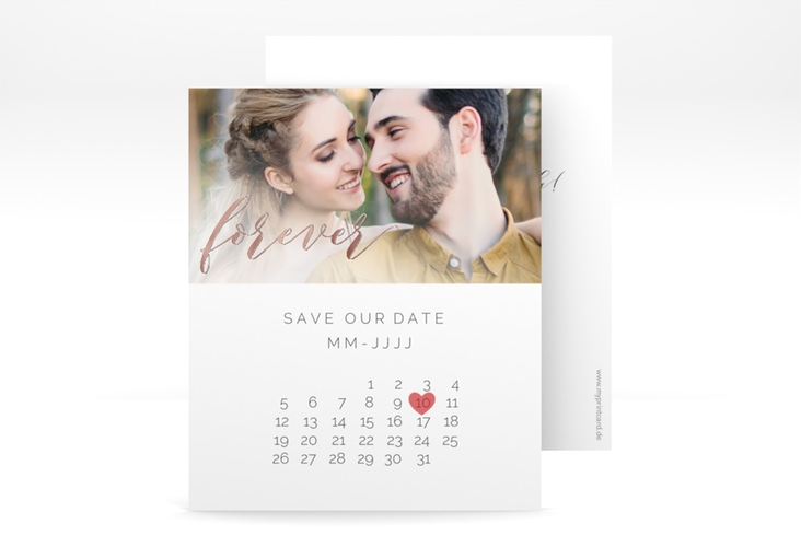 Save the Date-Kalenderblatt Promise Kalenderblatt-Karte rosegold