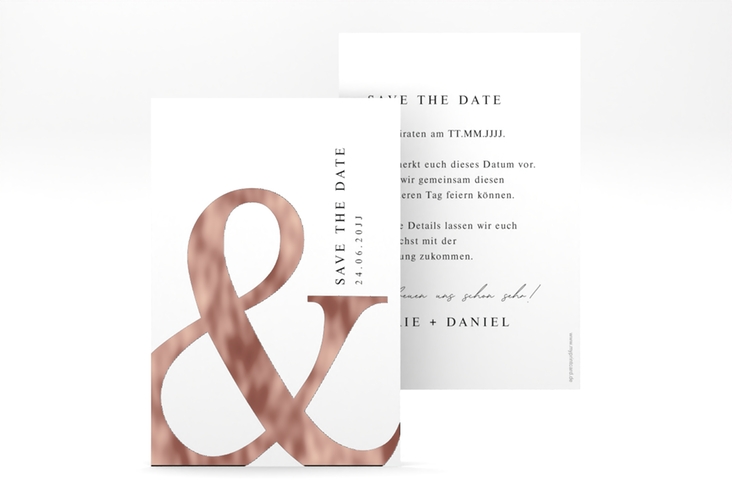 Save the Date-Karte And A6 Karte hoch rosegold