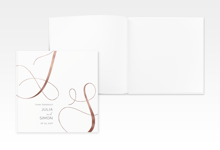 Gästebuch Creation Eheschließung 20 x 20 cm, Hardcover rosegold