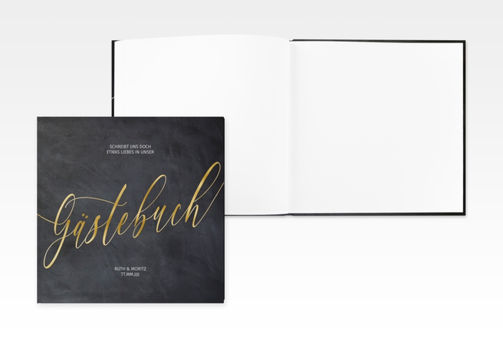 Gästebuch Creation Chalkboard 20 x 20 cm, Hardcover gold