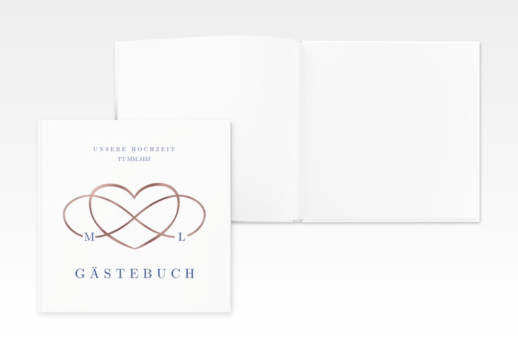 Gästebuch Creation Hochzeit Infinity 20 x 20 cm, Hardcover rosegold