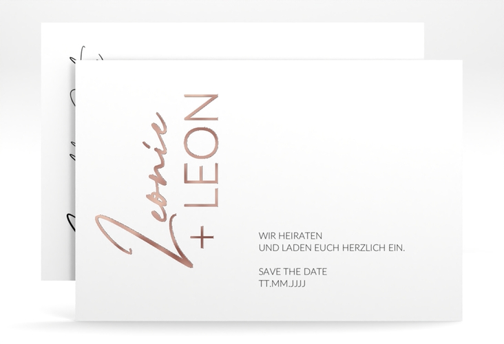Save the Date-Karte Your Name A6 Karte quer rosegold