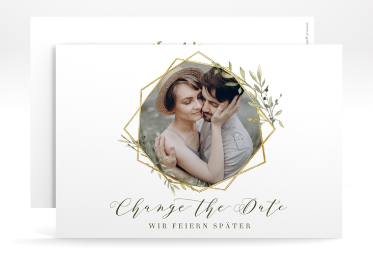 Change the Date-Karte Acacia A6 Karte quer gold