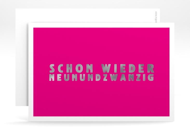 Einladung 30. Geburtstag Gag A6 Karte quer silber