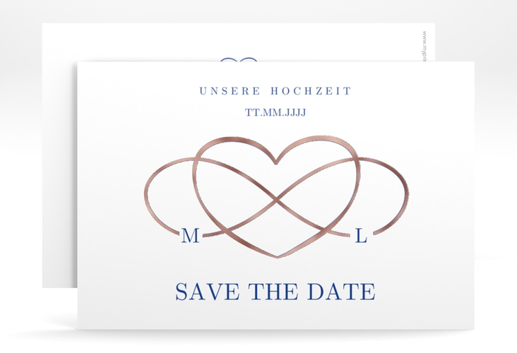 Save the Date-Karte Infinity A6 Karte quer rosegold