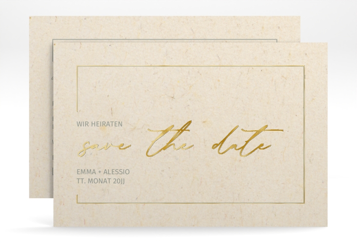 Save the Date-Karte Simple Line A6 Karte quer gold
