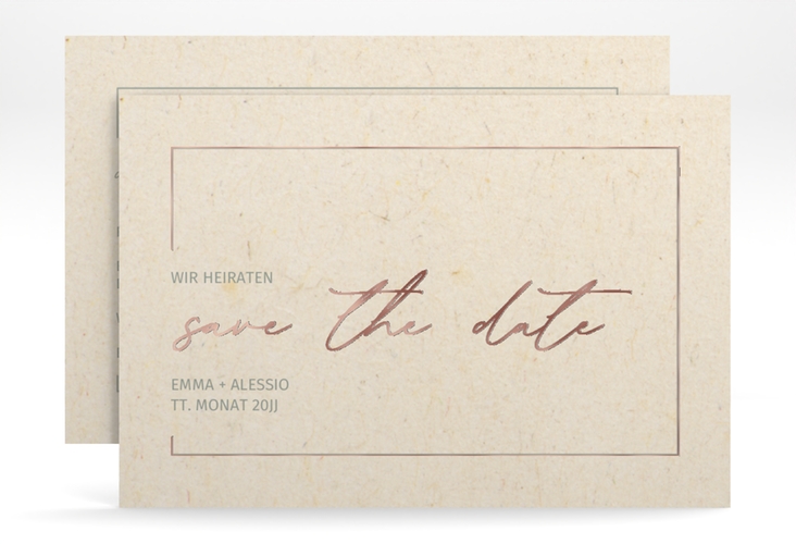 Save the Date-Karte Simple Line A6 Karte quer rosegold