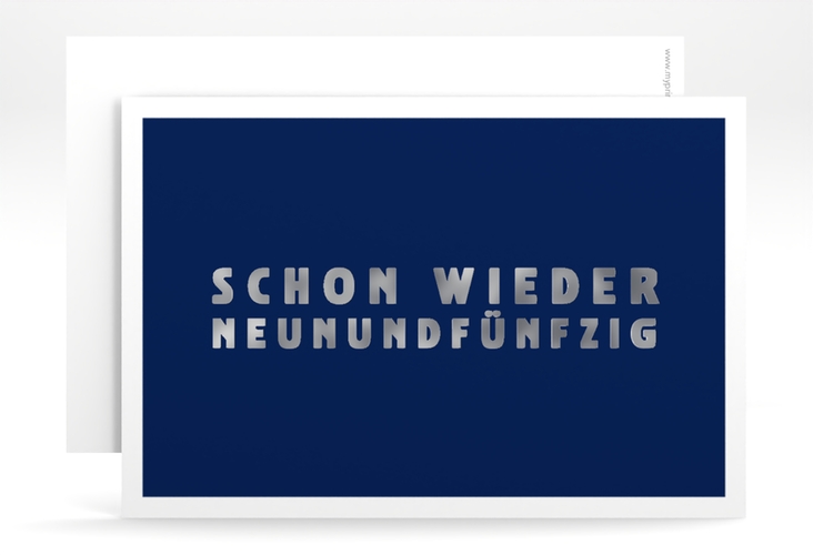Einladung 60. Geburtstag Gag A6 Karte quer silber