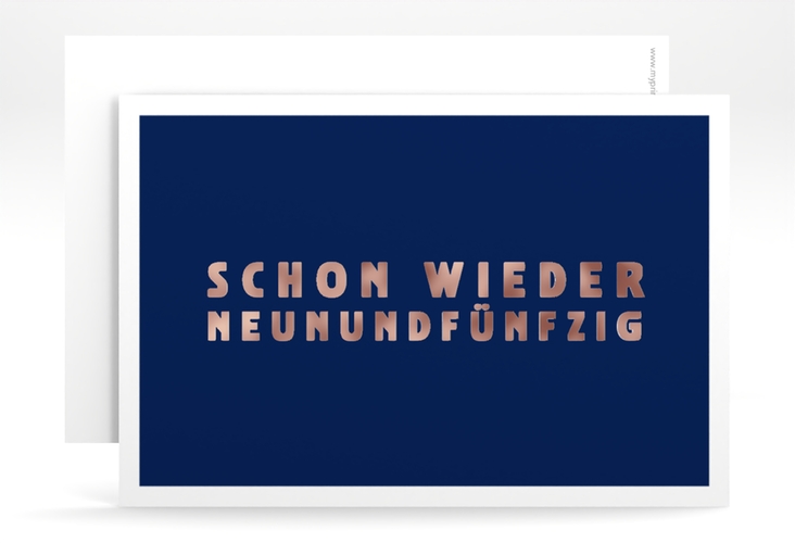 Einladung 60. Geburtstag Gag A6 Karte quer rosegold