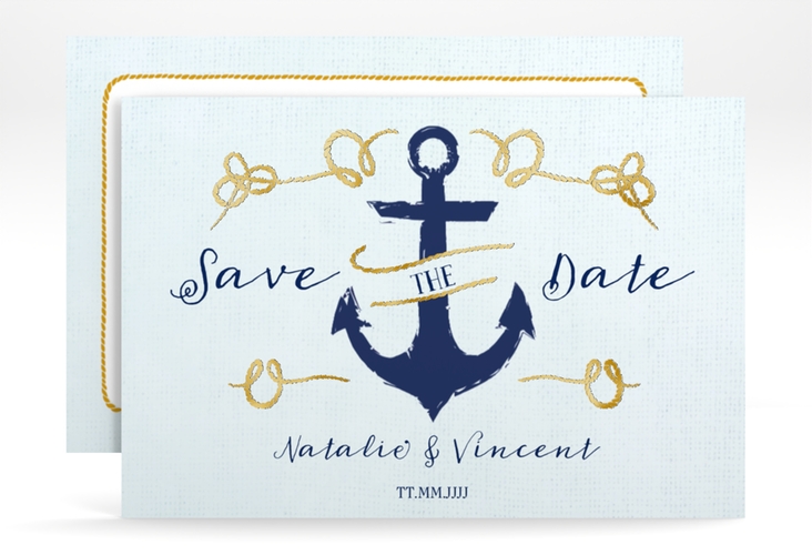 Save the Date-Karte Anker A6 Karte quer gold