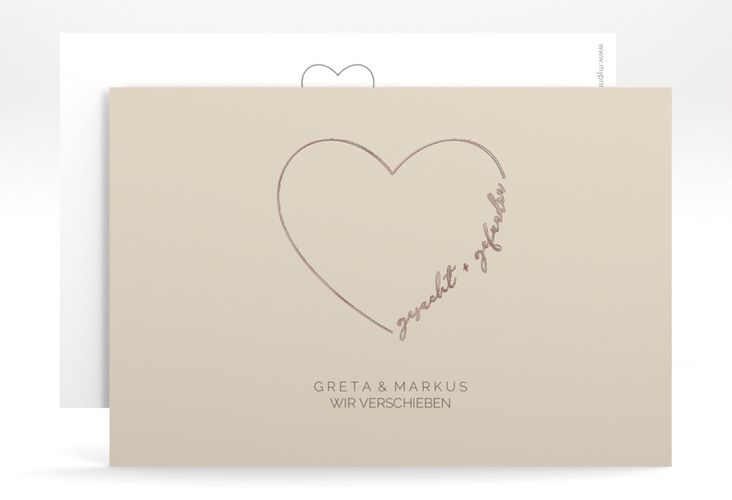 Change the Date-Karte Lebenstraum A6 Karte quer rosegold
