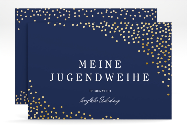 Einladung Jugendweihe Glossa A6 Karte quer gold