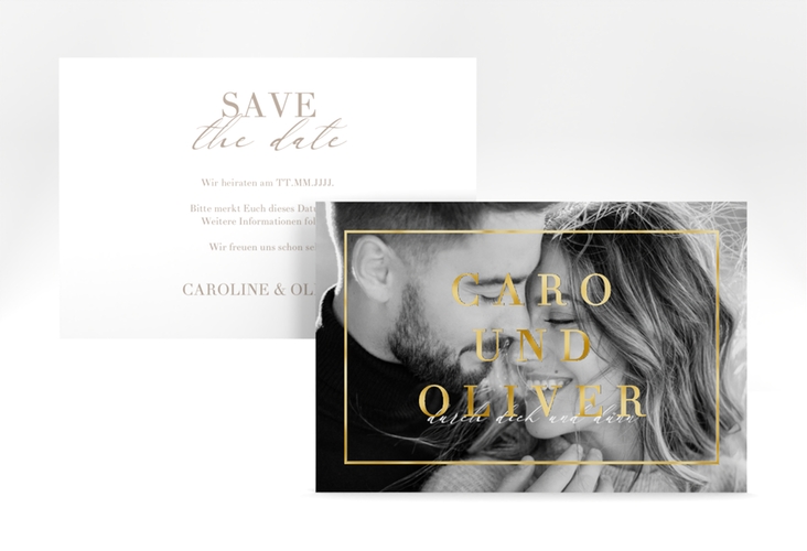Save the Date-Karte Moment A6 Karte quer gold