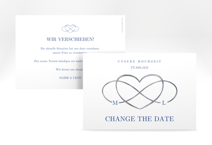 Change the Date-Karte Infinity A6 Karte quer silber