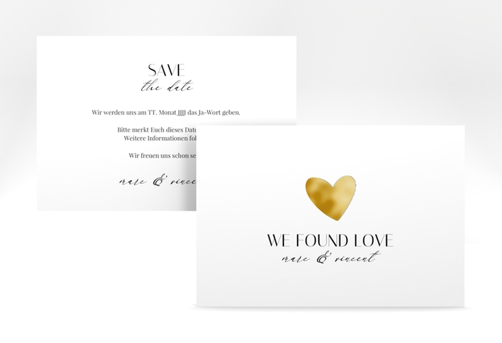 Save the Date-Karte Liebesbote A6 Karte quer gold