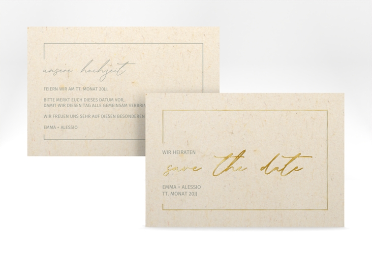 Save the Date-Karte Simple Line A6 Karte quer gold