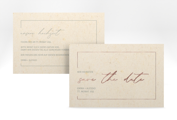 Save the Date-Karte Simple Line A6 Karte quer rosegold