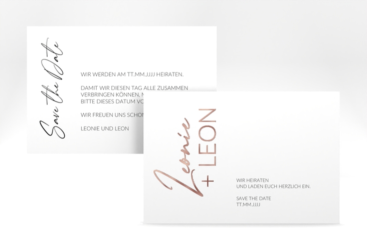 Save the Date-Karte Your Name A6 Karte quer rosegold