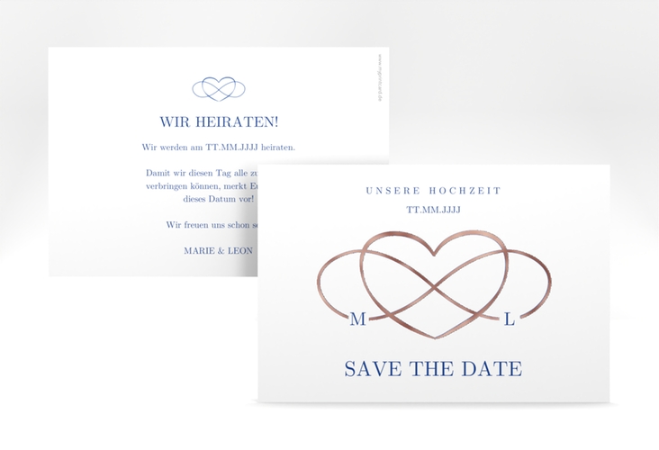 Save the Date-Karte Infinity A6 Karte quer rosegold