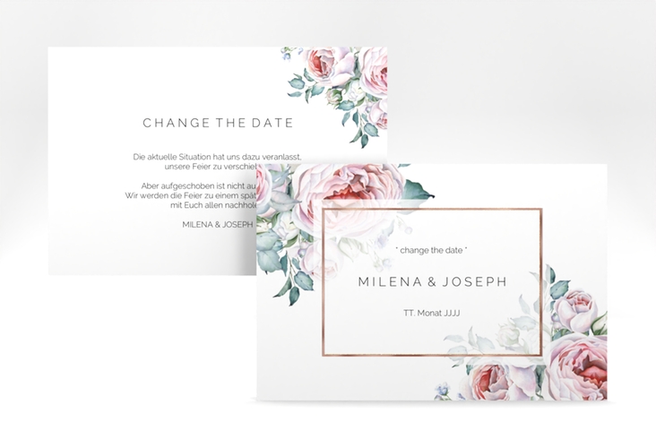 Change the Date-Karte Embrace A6 Karte quer rosegold