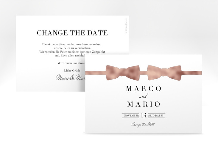 Change the Date-Karte Suits A6 Karte quer rosegold