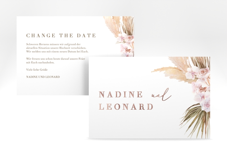 Change the Date-Karte Nude A6 Karte quer rosegold