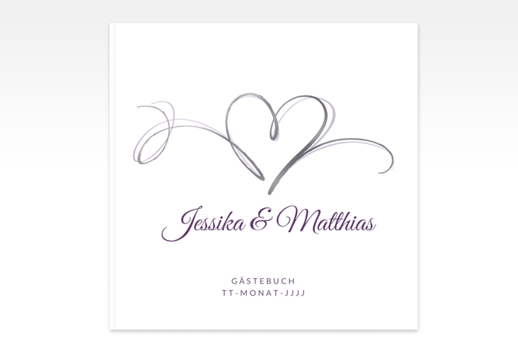 Gästebuch Creation Hochzeit Envie 20 x 20 cm, Hardcover silber