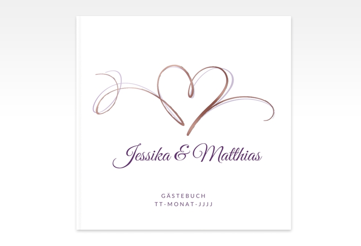 Gästebuch Creation Hochzeit Envie 20 x 20 cm, Hardcover rosegold